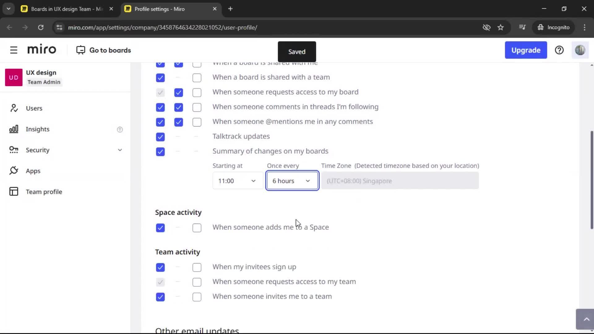 Notification settings screenshot
