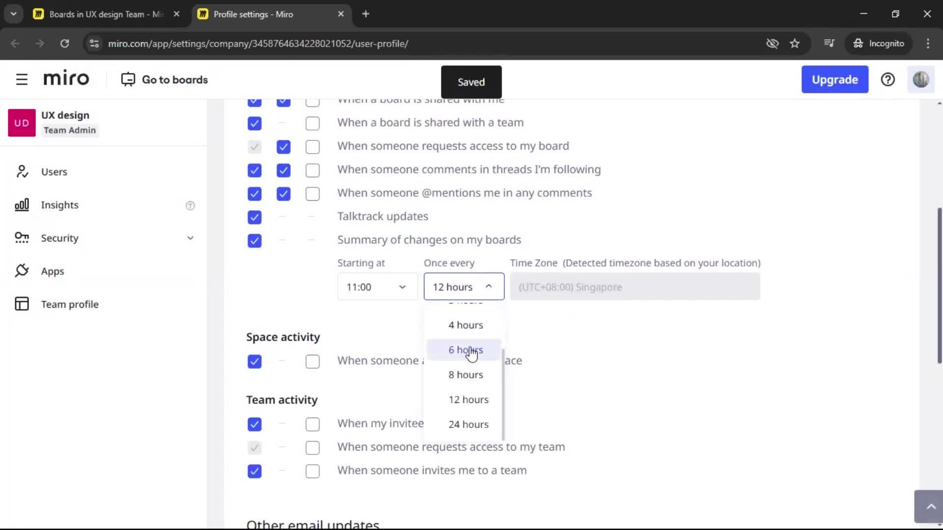 Notification settings screenshot