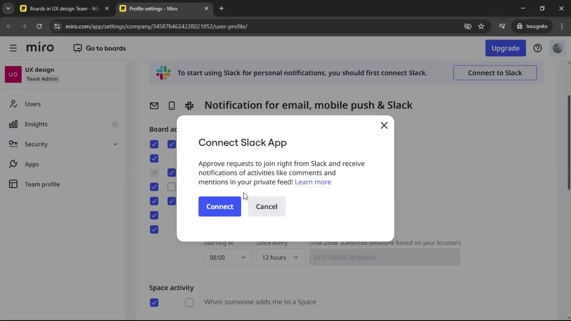 Notification settings screenshot