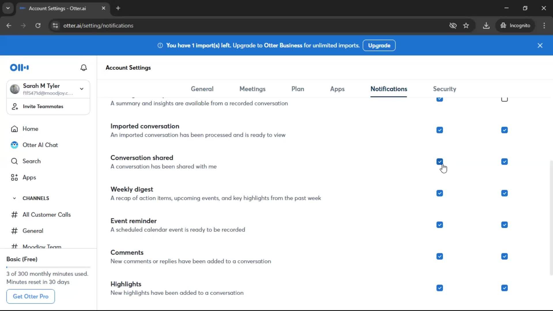 Notification settings screenshot