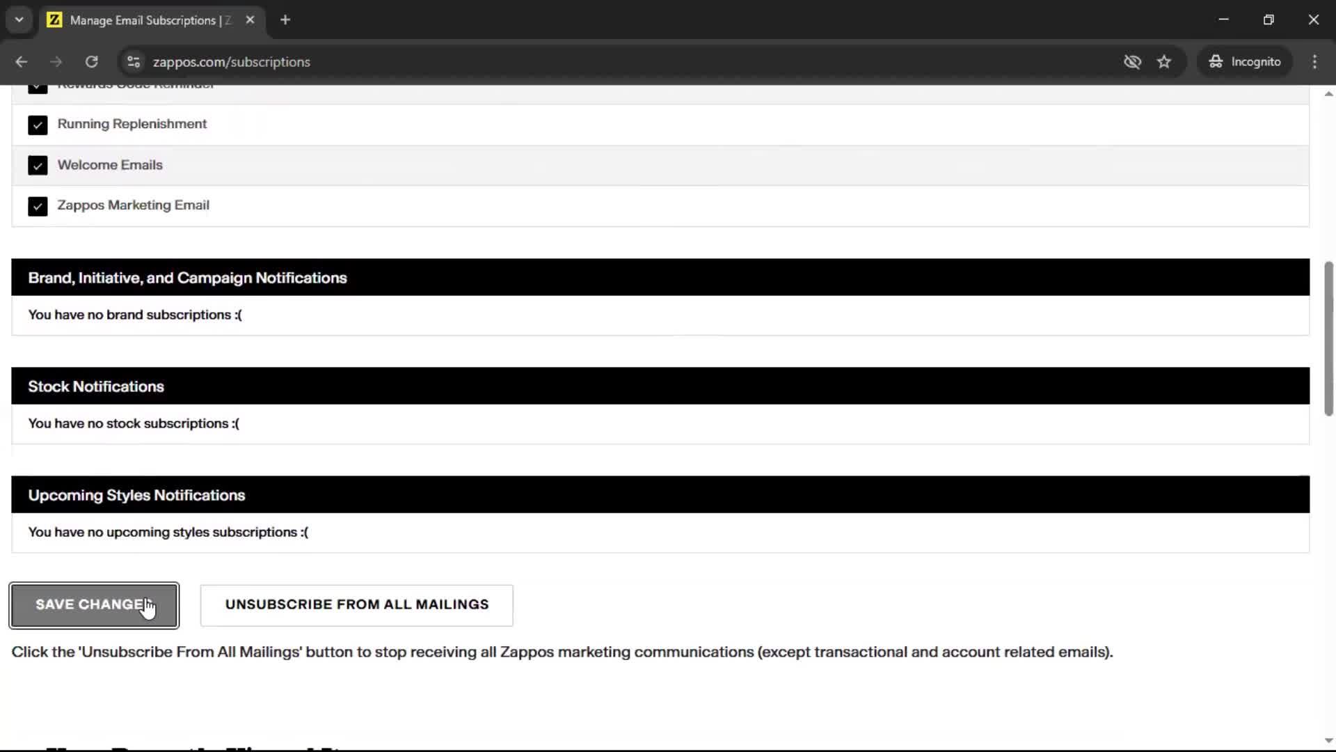 Notification settings screenshot