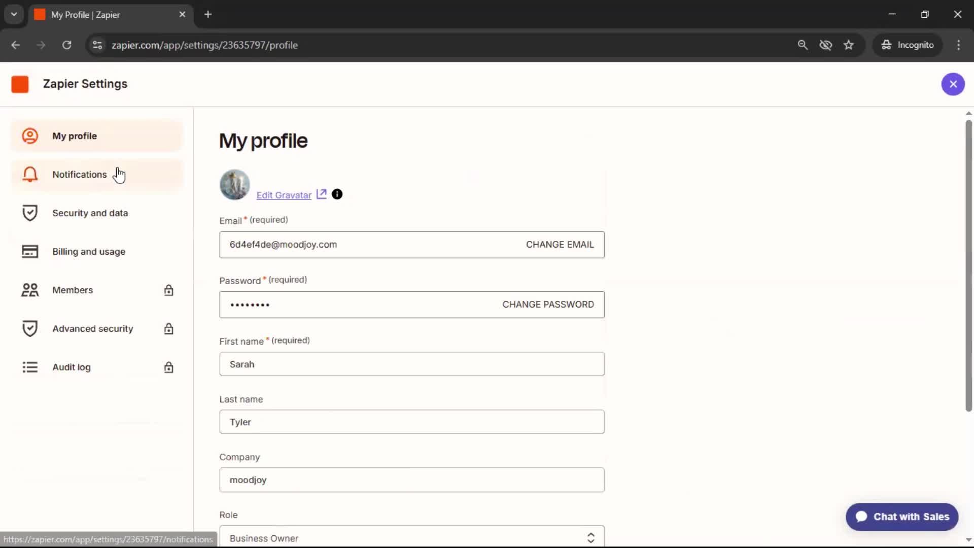 Notification settings screenshot