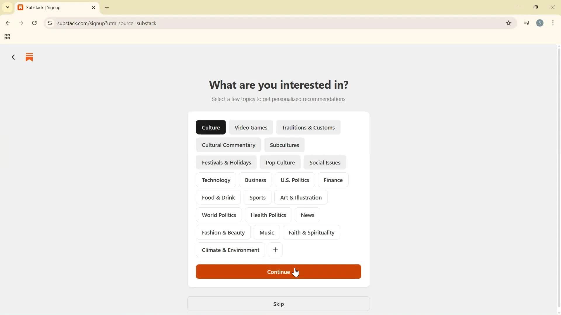 Onboarding screenshot