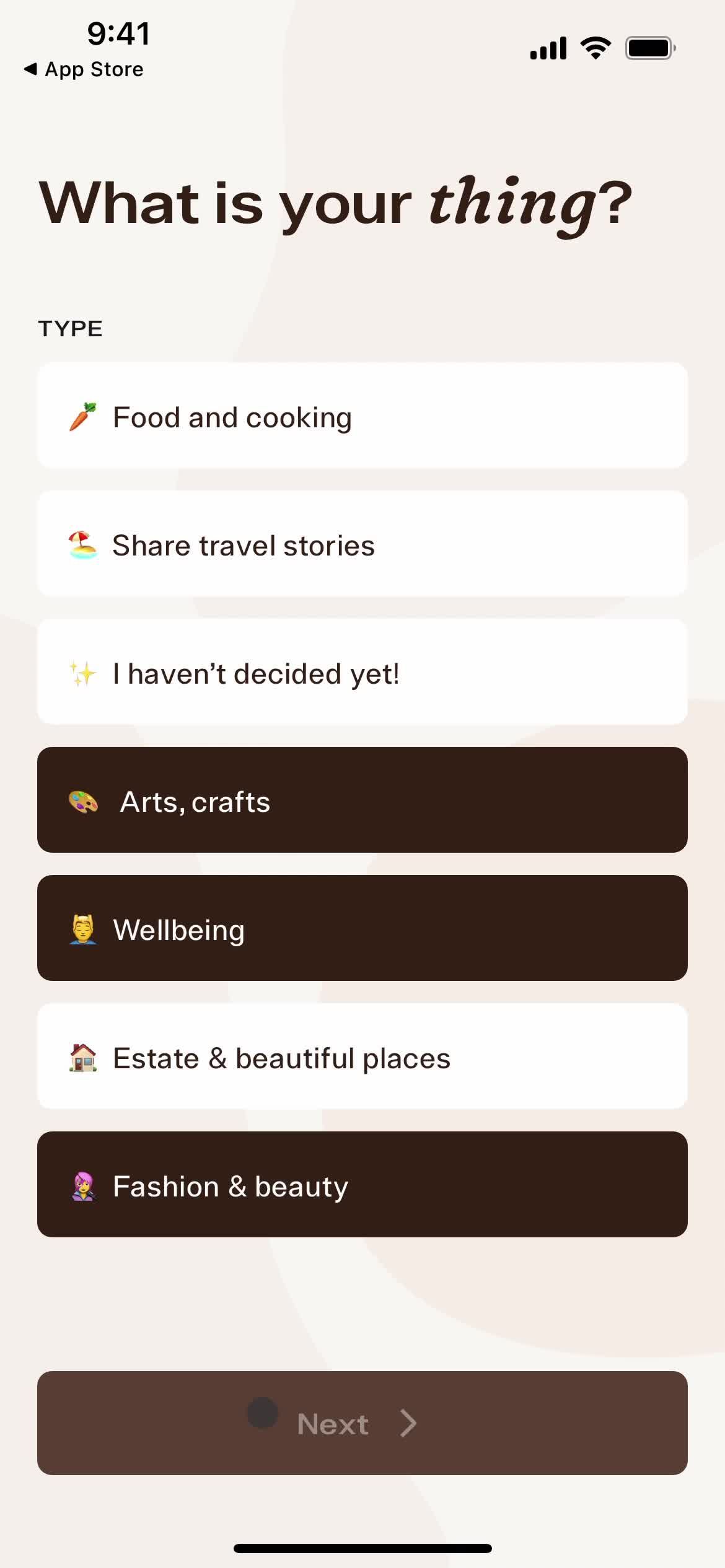 Onboarding screenshot