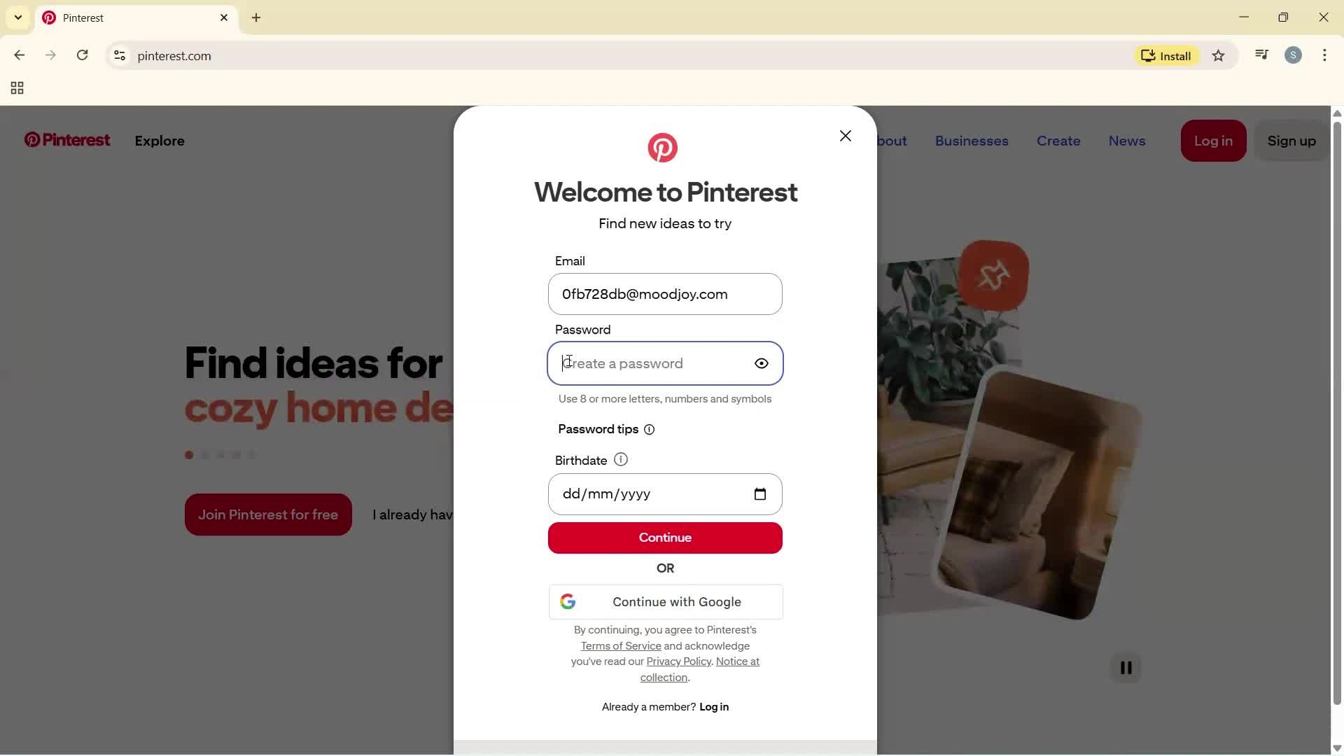 Onboarding screenshot