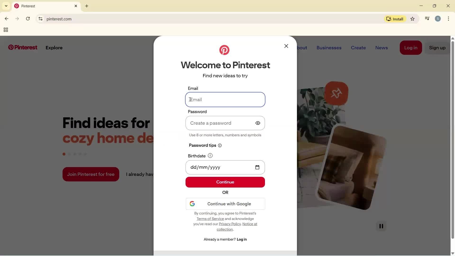 Onboarding screenshot