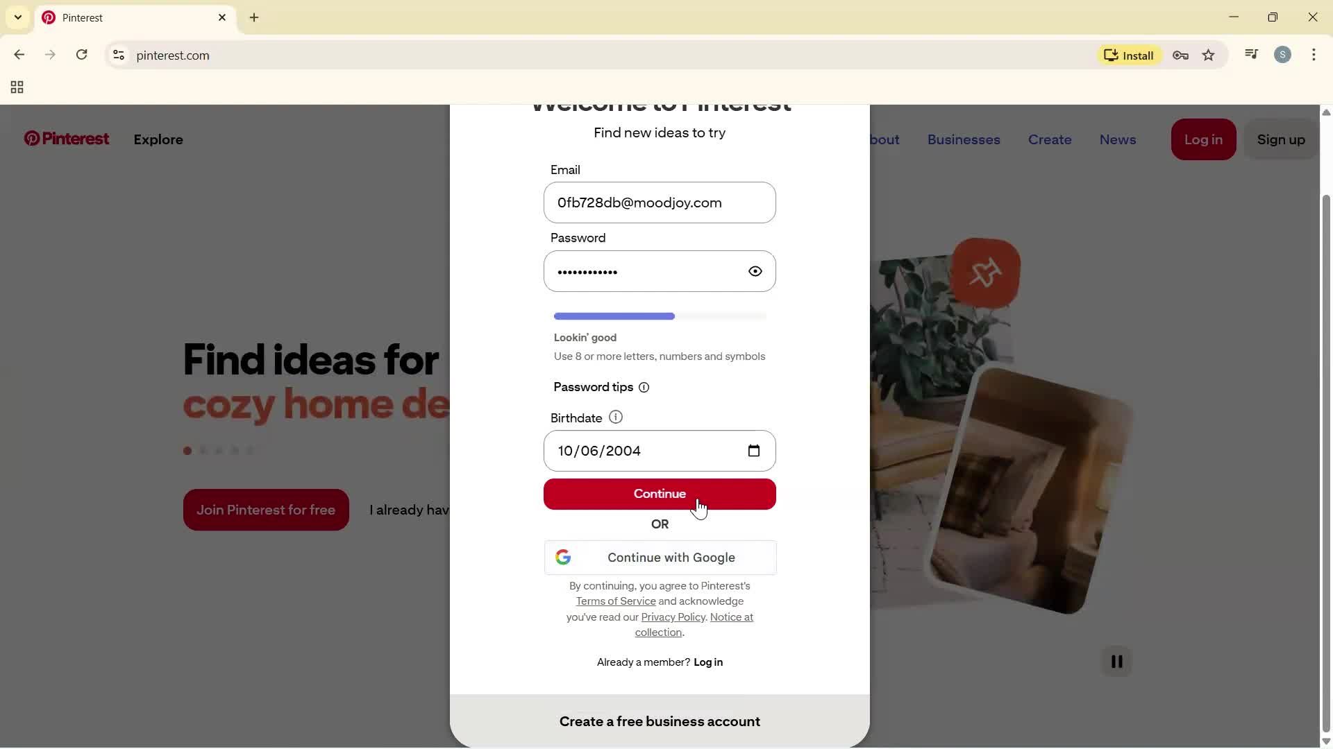 Onboarding screenshot