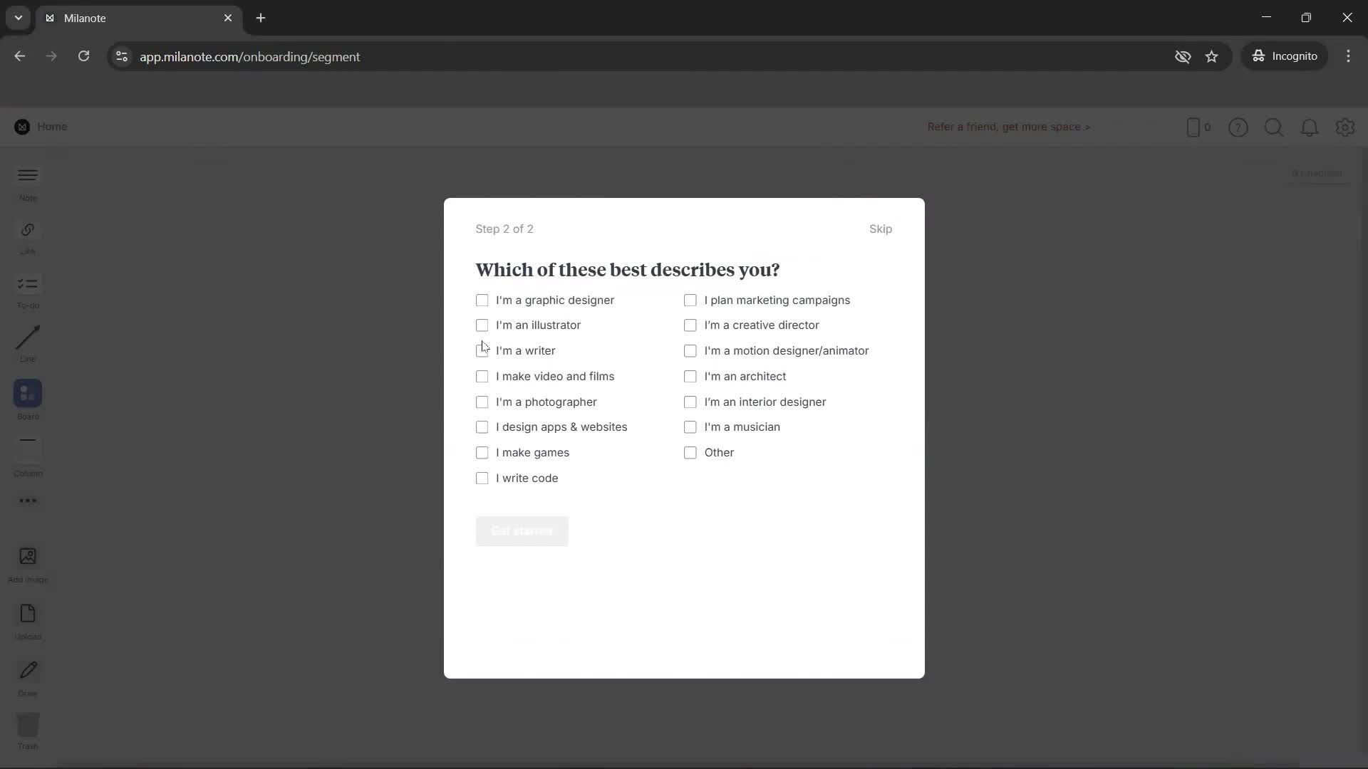 Onboarding screenshot