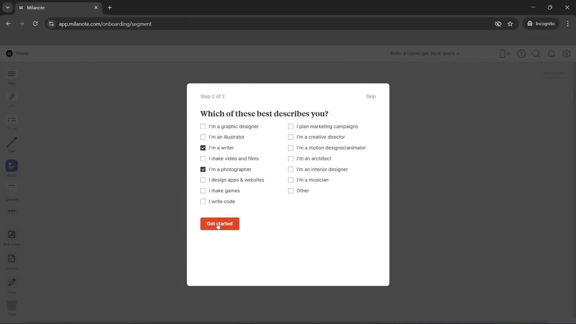 Onboarding screenshot