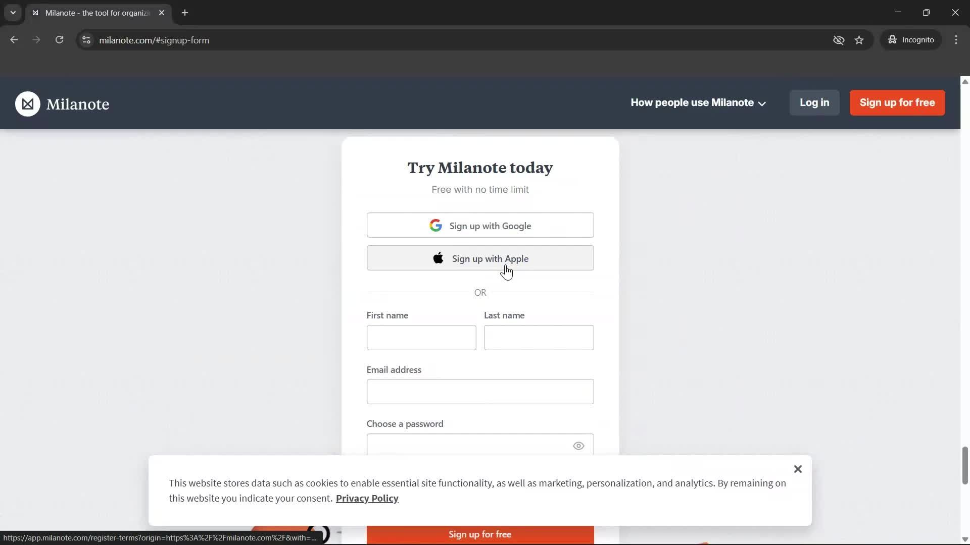 Onboarding screenshot