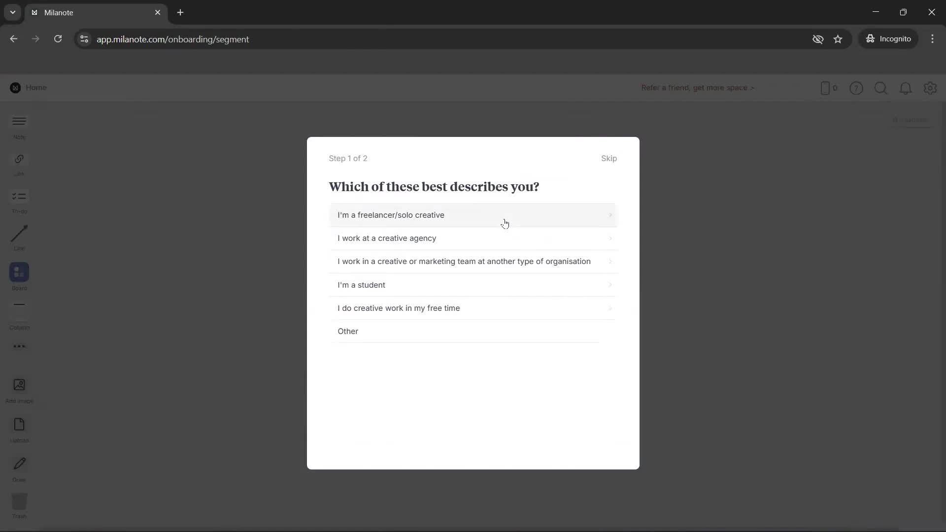 Onboarding screenshot
