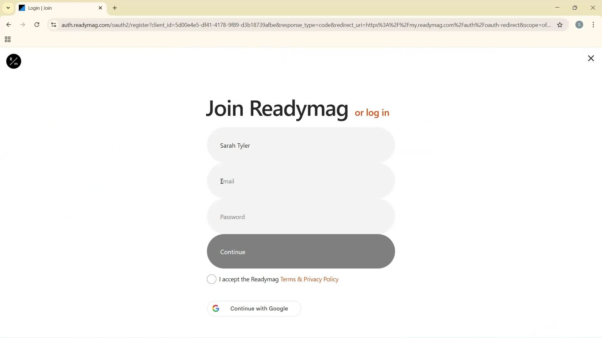 Onboarding screenshot