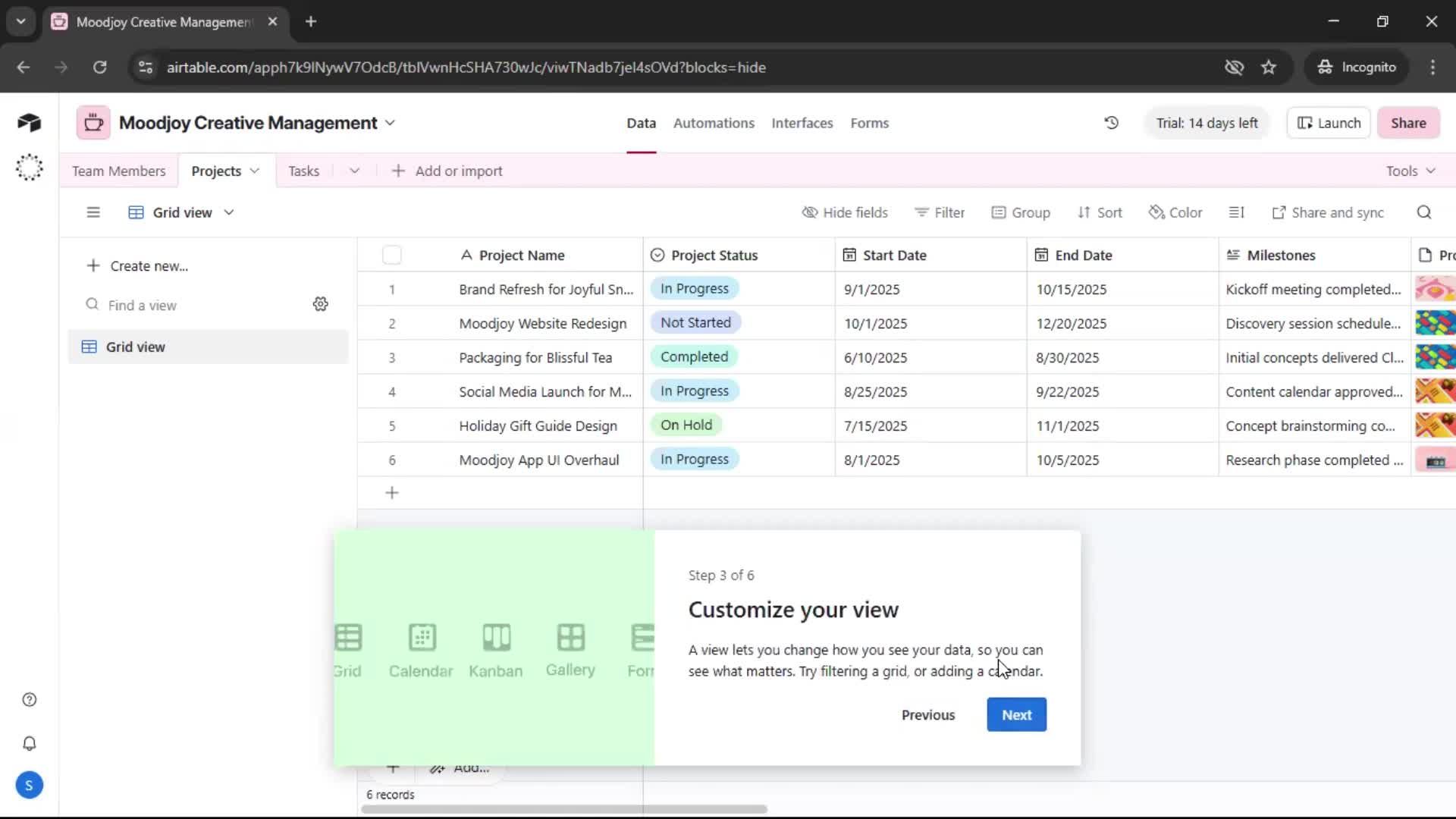 Onboarding screenshot