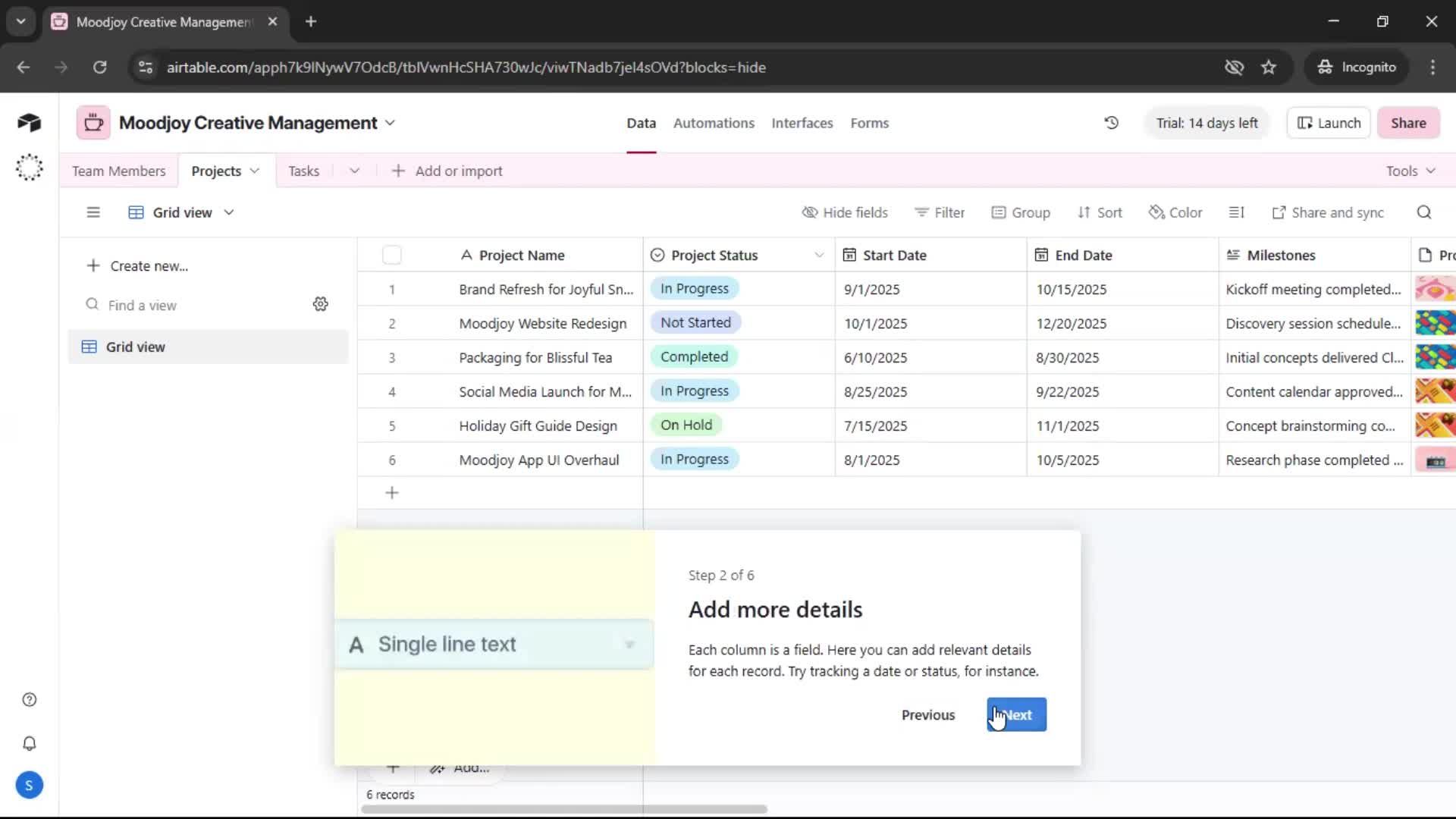Onboarding screenshot
