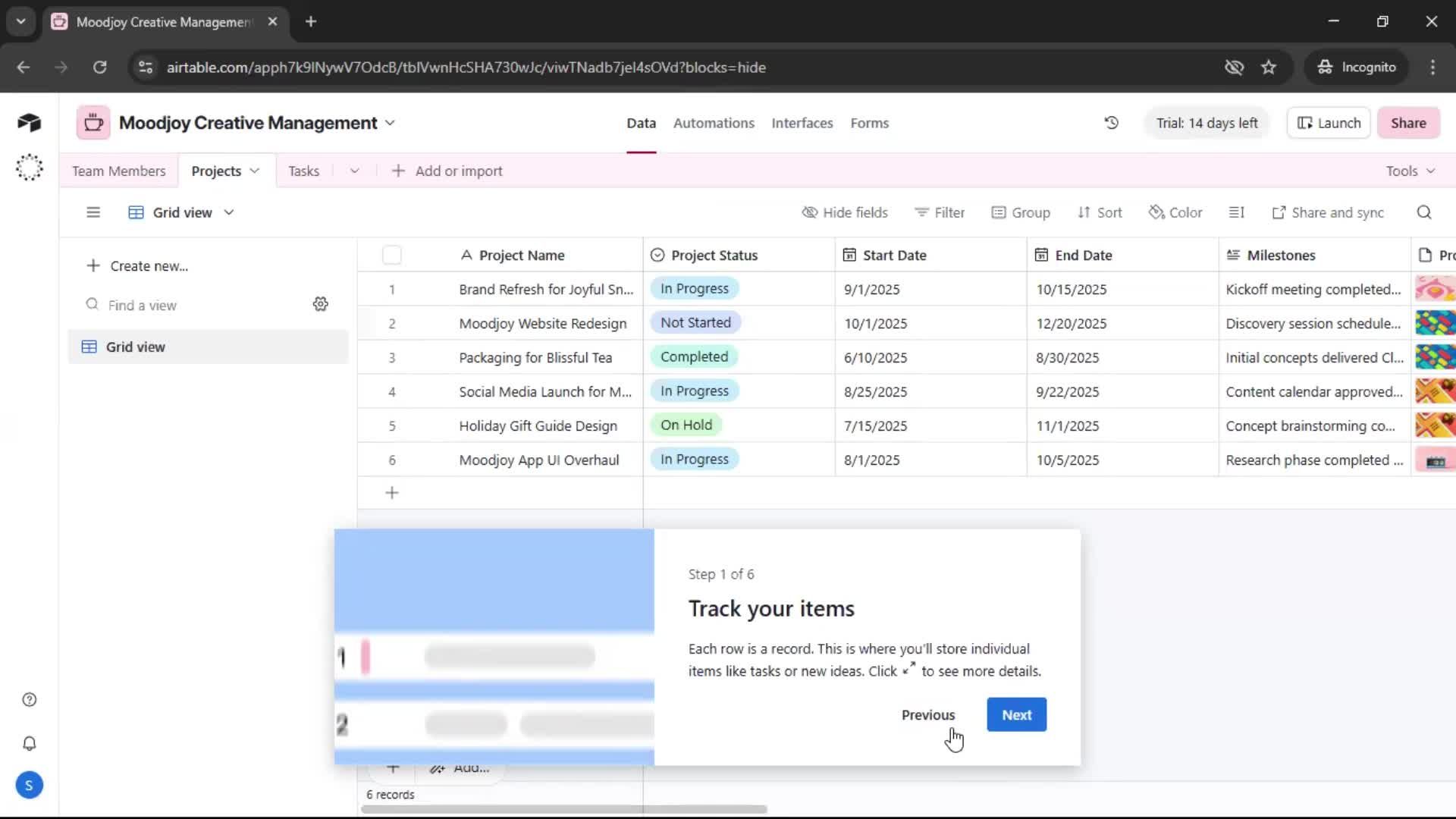 Onboarding screenshot