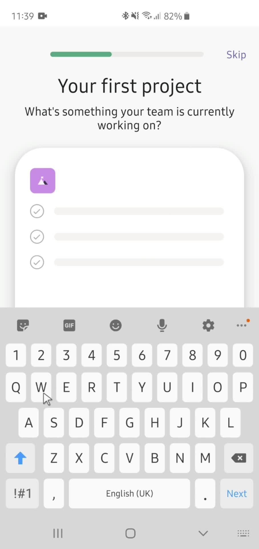 Onboarding screenshot