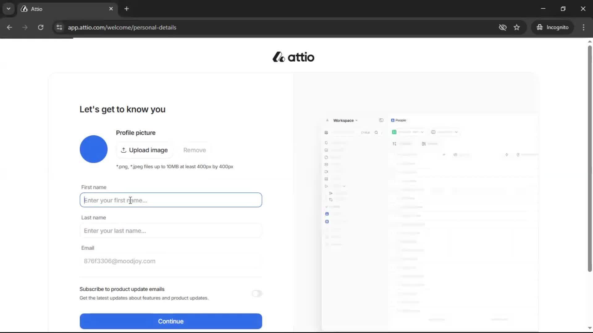 Onboarding screenshot