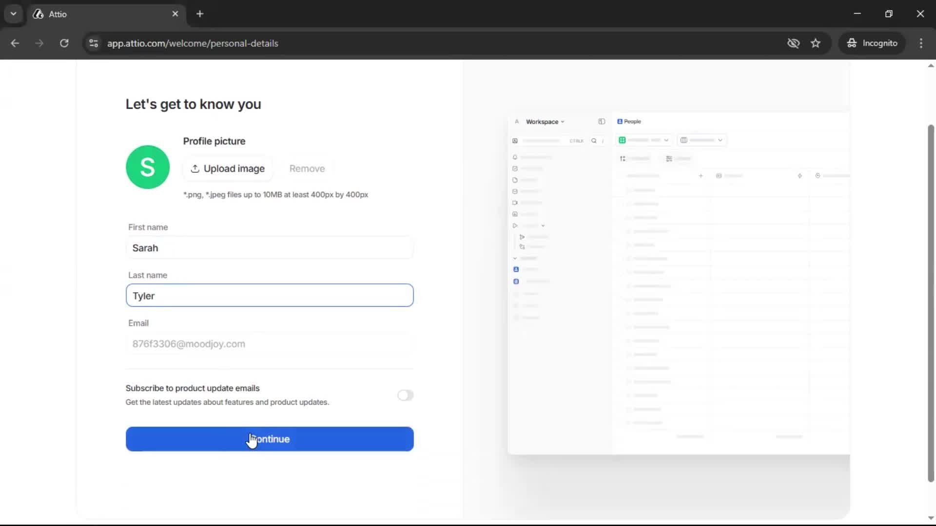 Onboarding screenshot