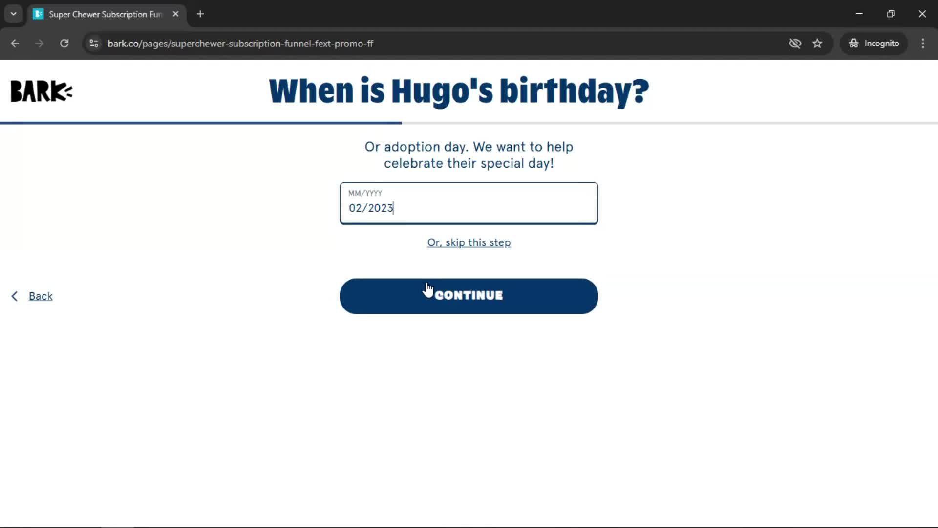 Onboarding screenshot