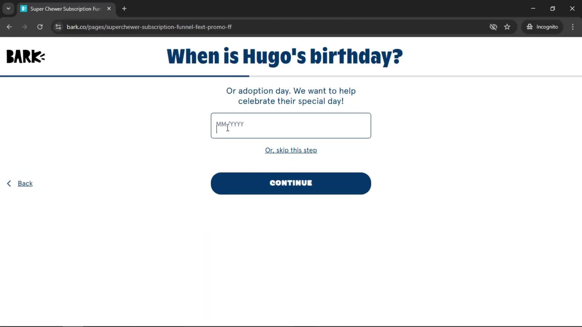 Onboarding screenshot