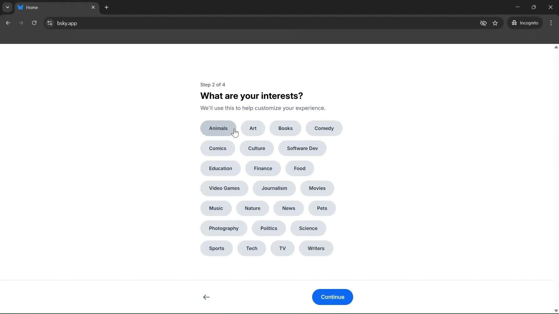 Onboarding screenshot