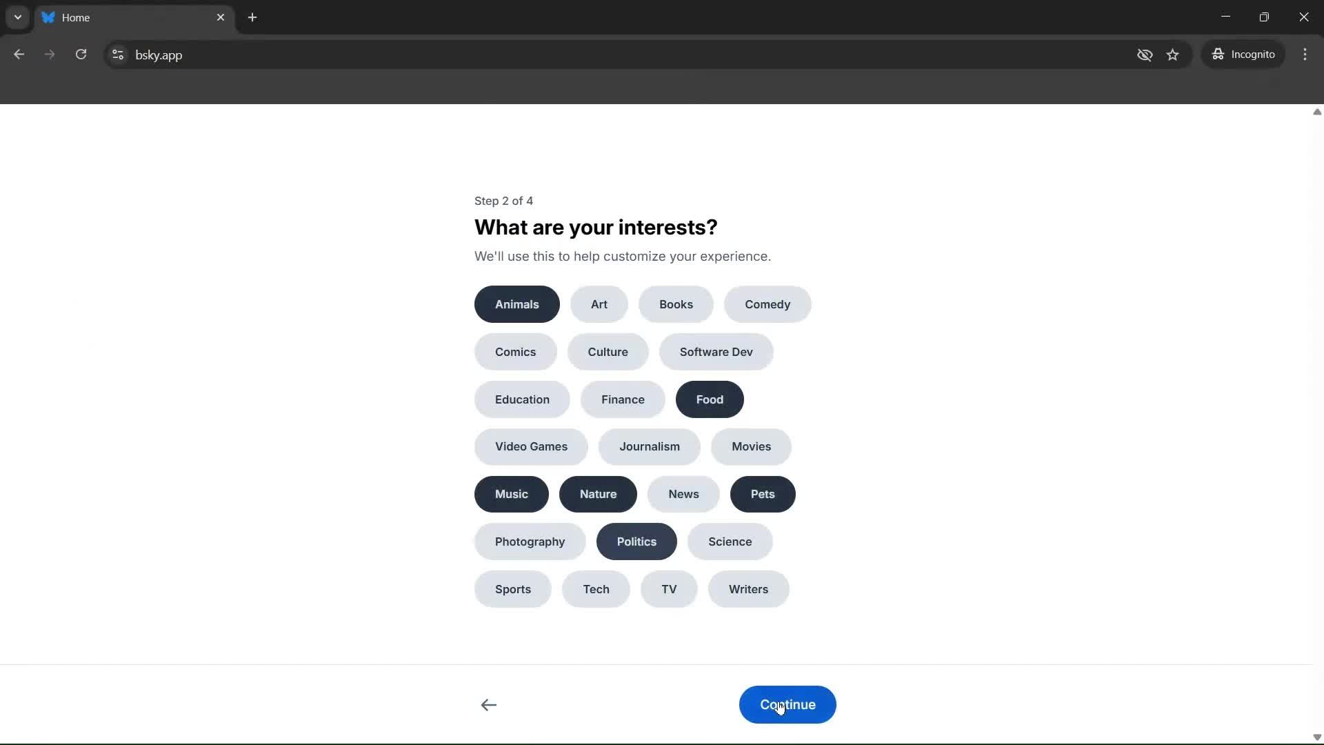 Onboarding screenshot