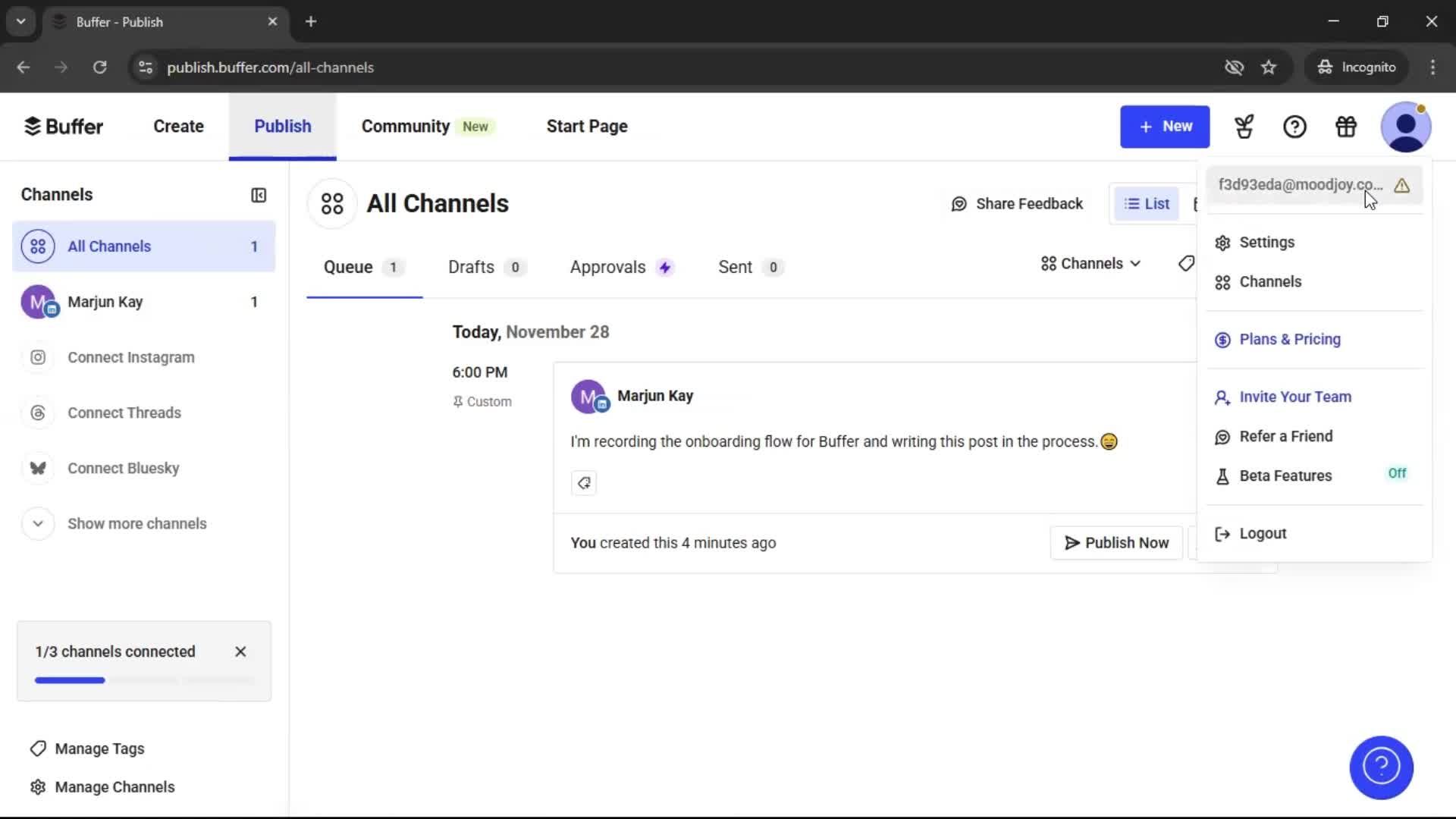Onboarding screenshot
