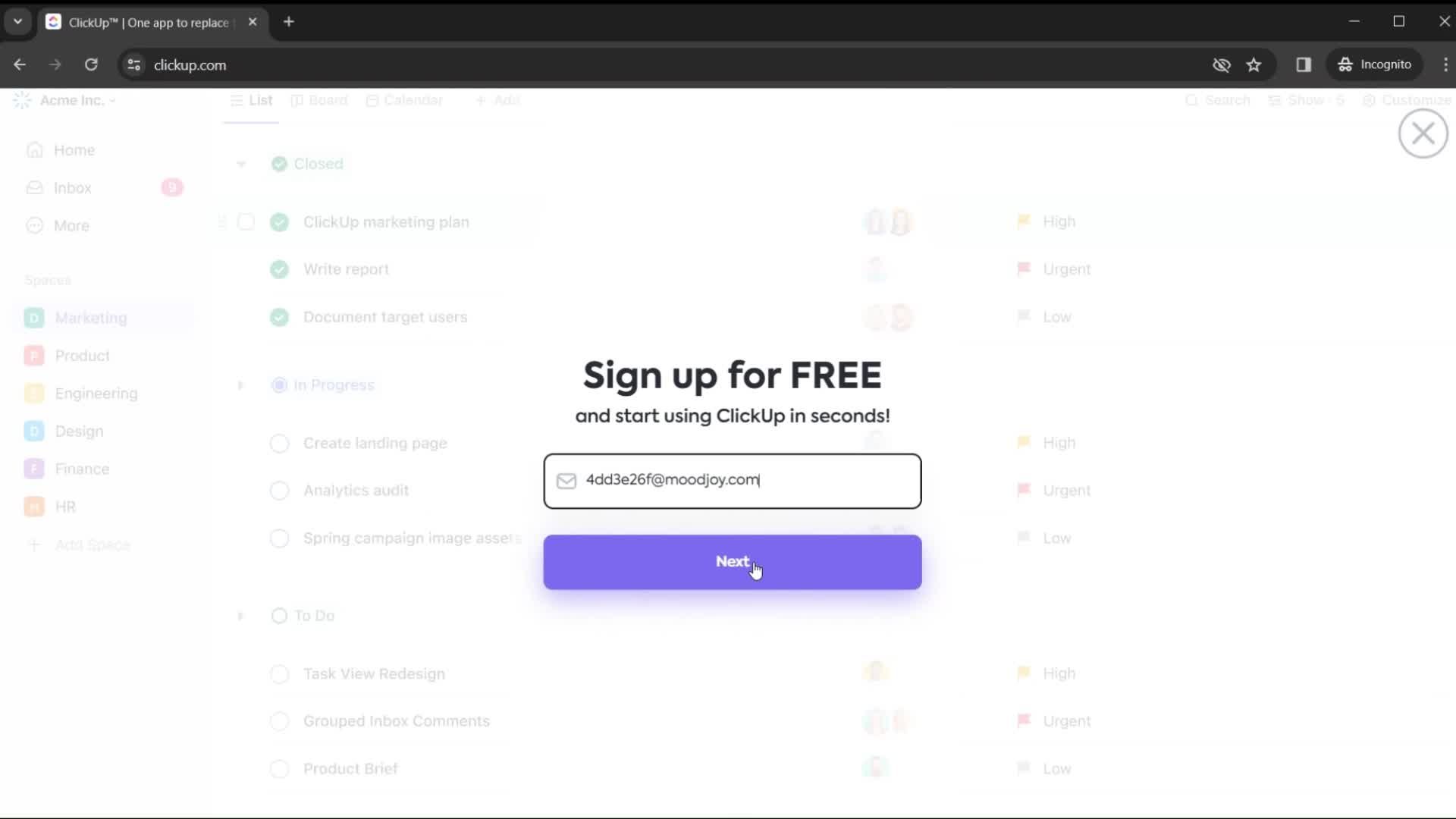 Onboarding screenshot