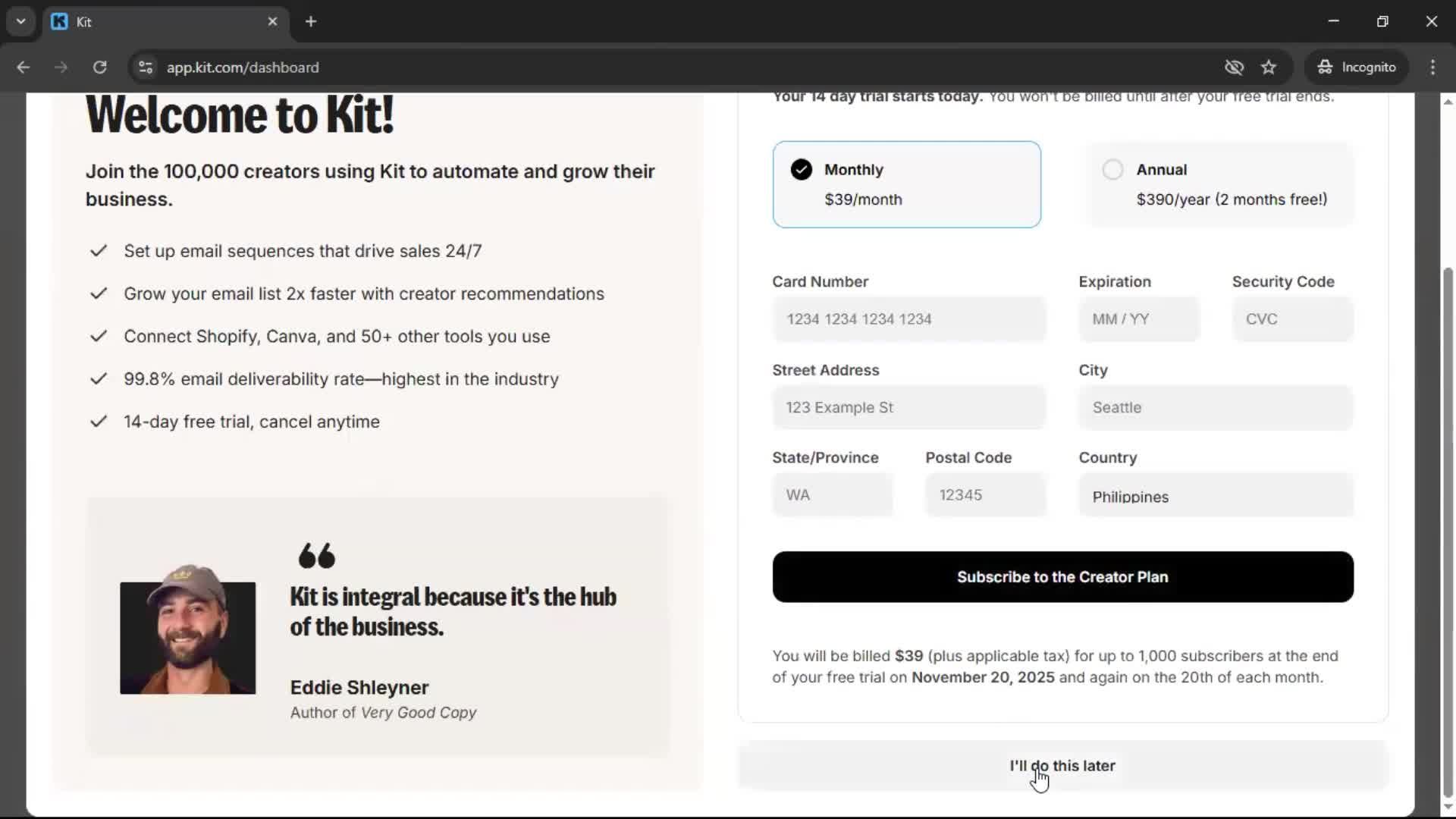 Onboarding screenshot
