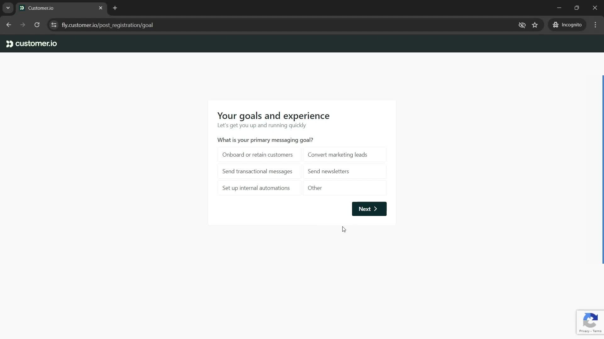 Onboarding screenshot