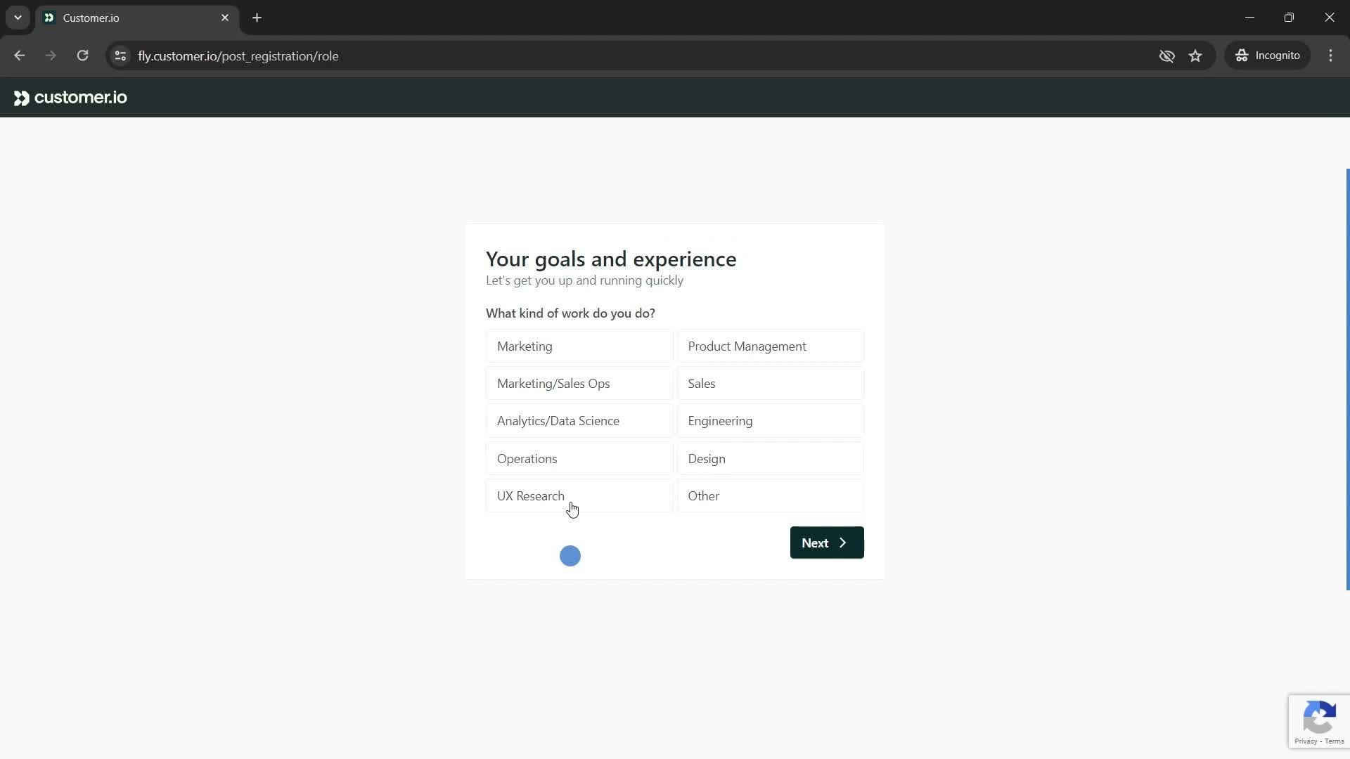 Onboarding screenshot