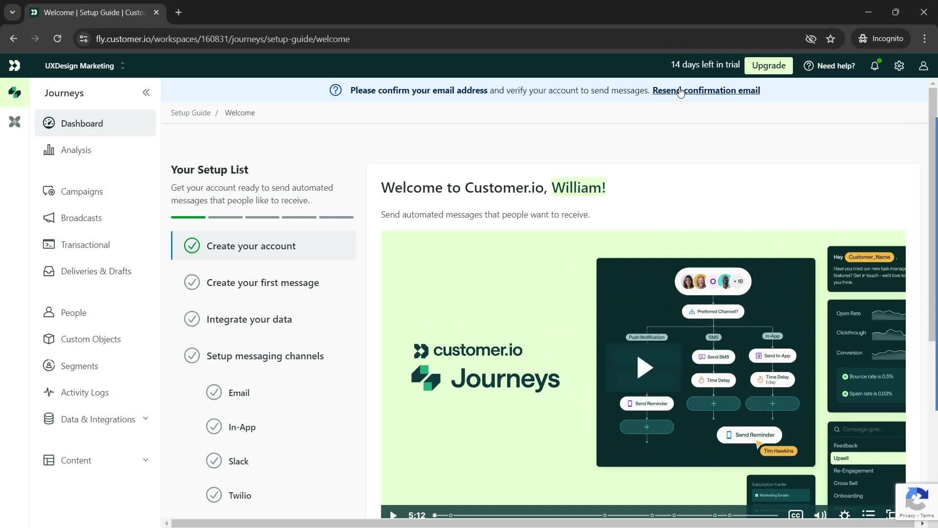 Onboarding on Customer.io video thumbnail