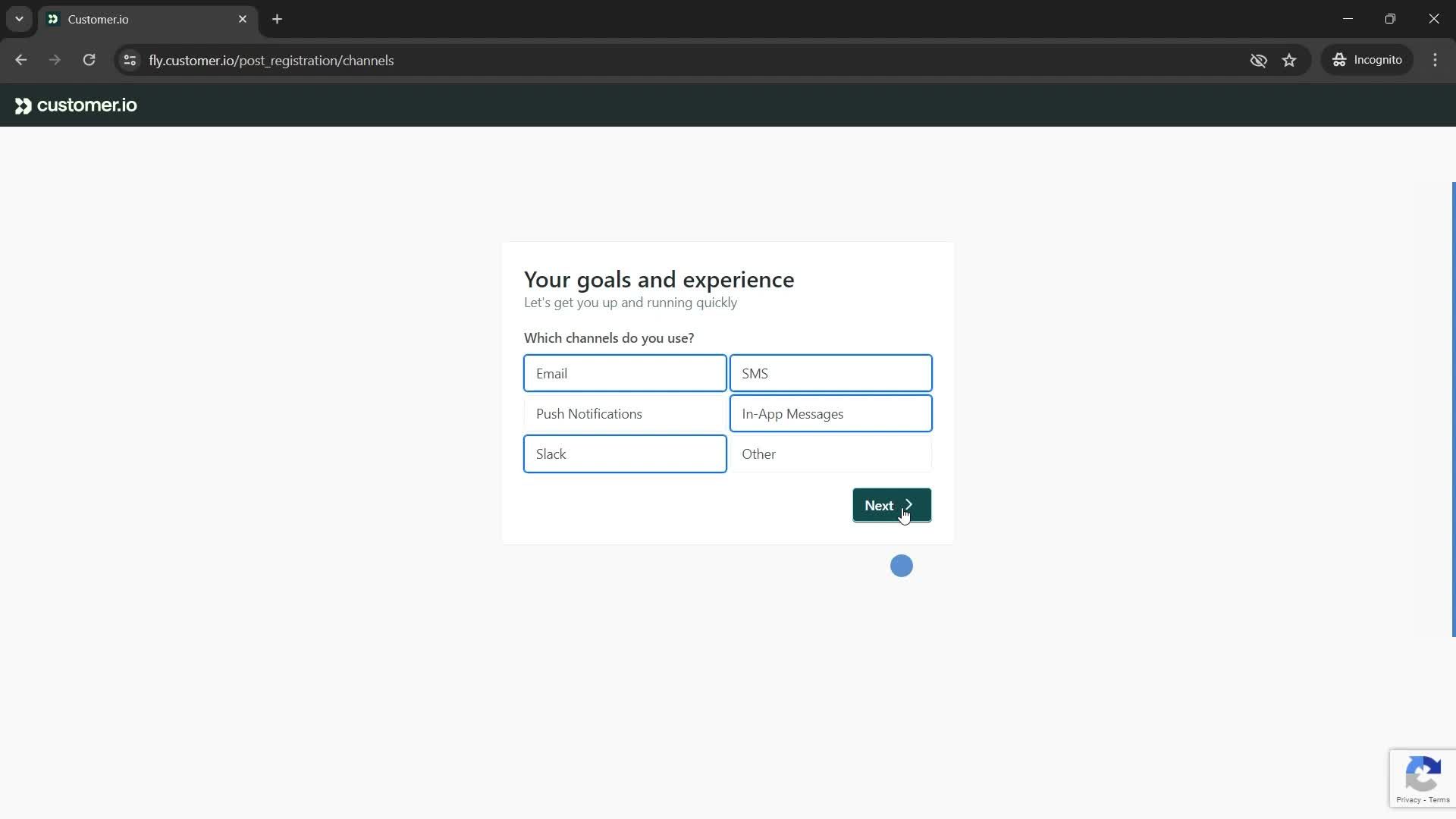 Onboarding screenshot