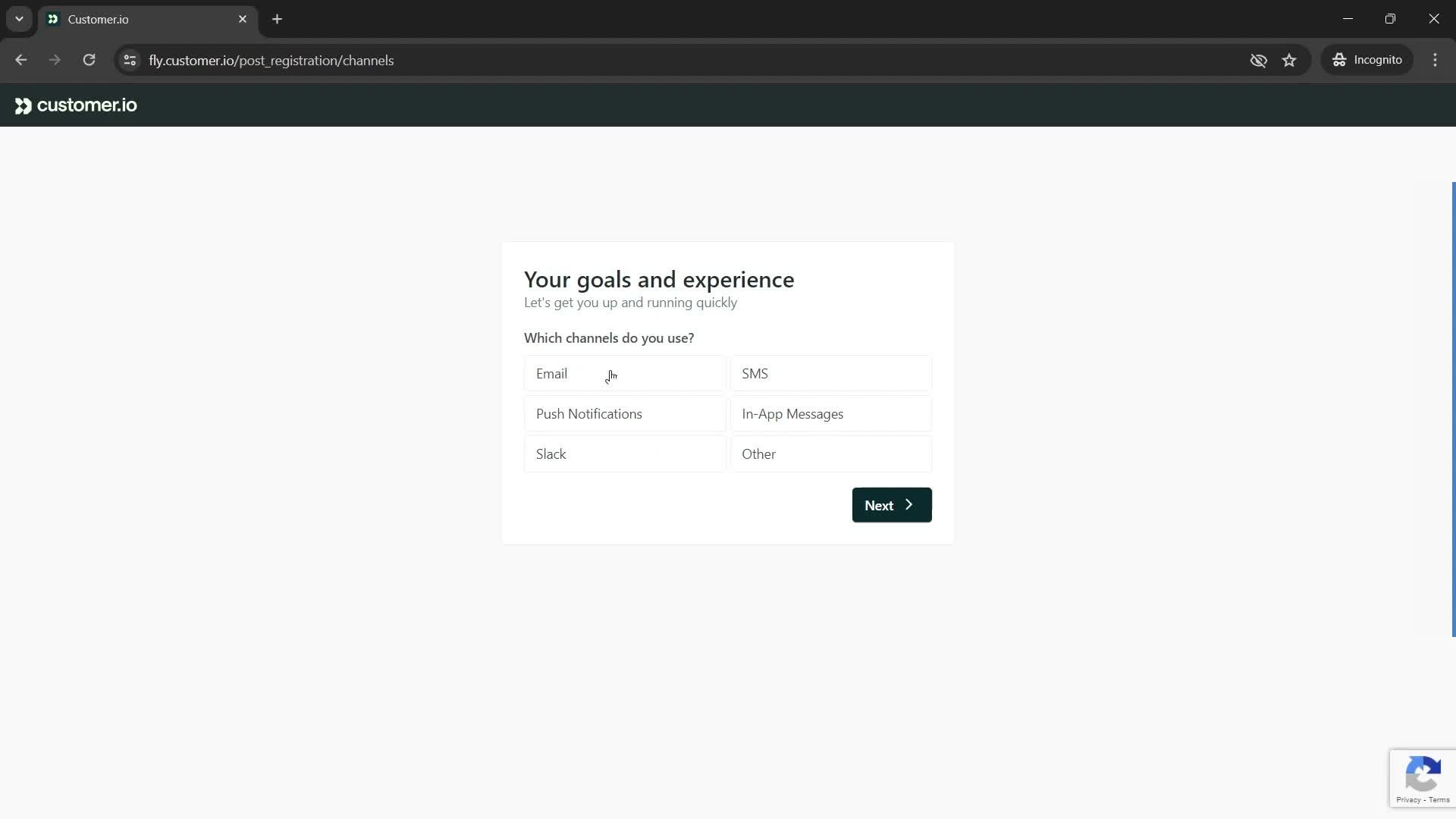 Onboarding screenshot