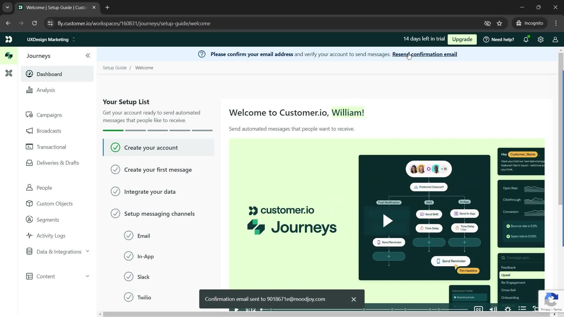 Onboarding on Customer.io video thumbnail