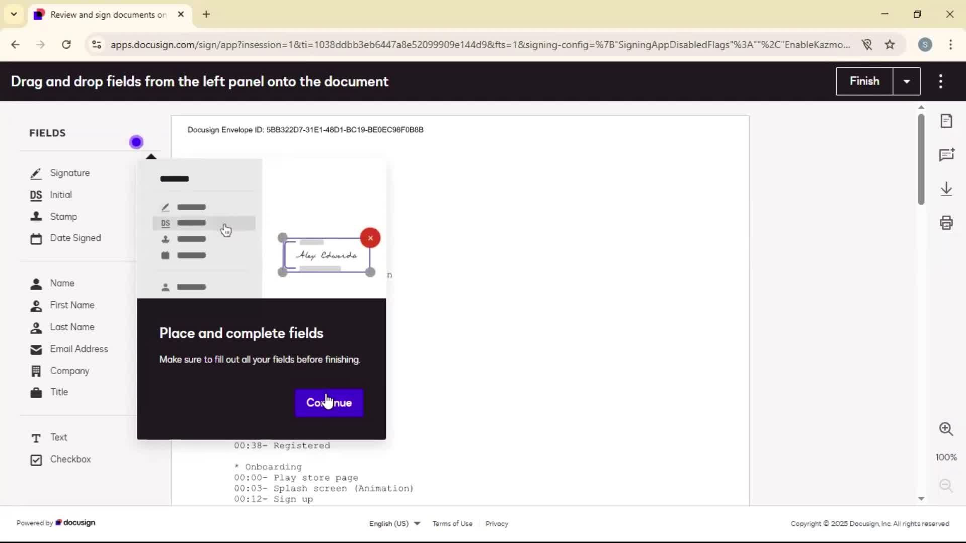 Onboarding screenshot