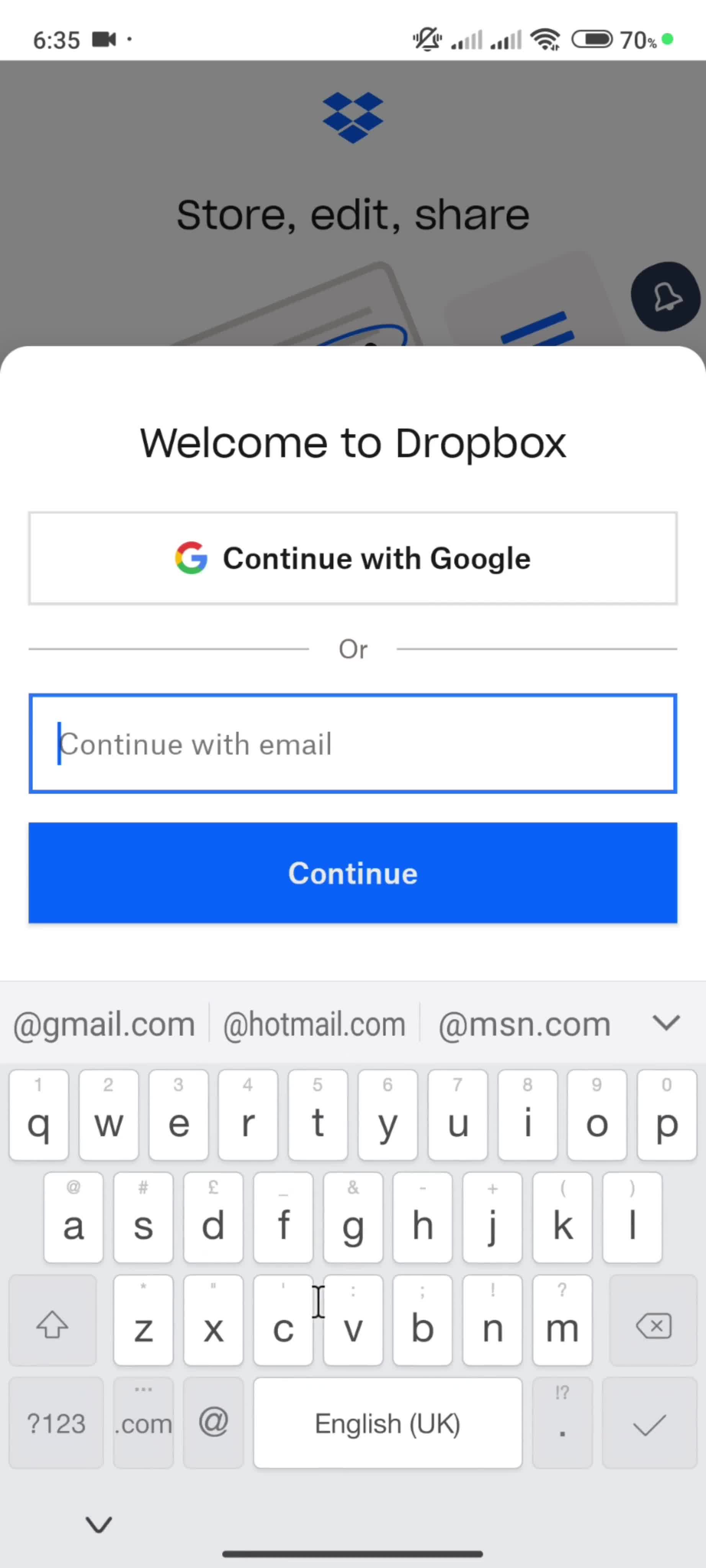 Onboarding screenshot