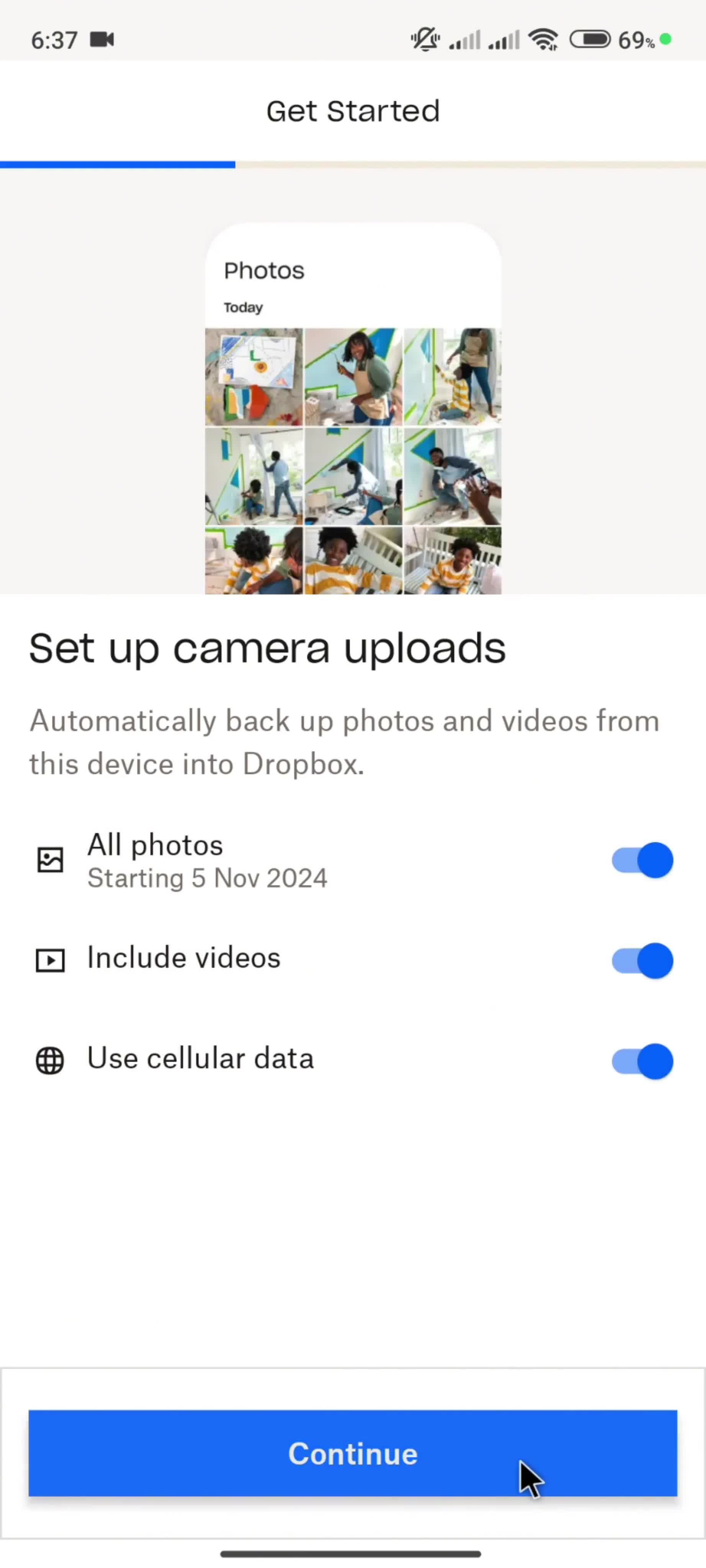 Onboarding screenshot