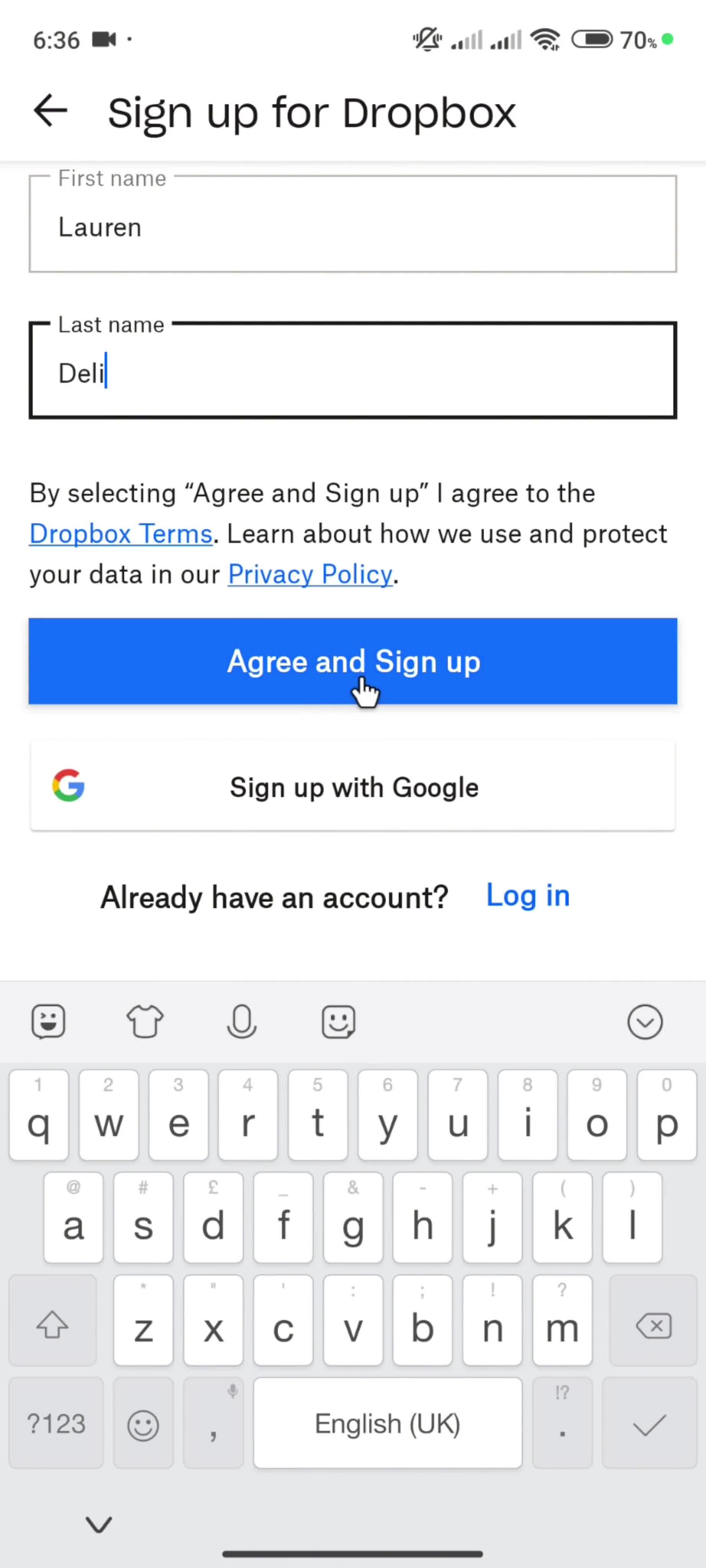 Onboarding screenshot