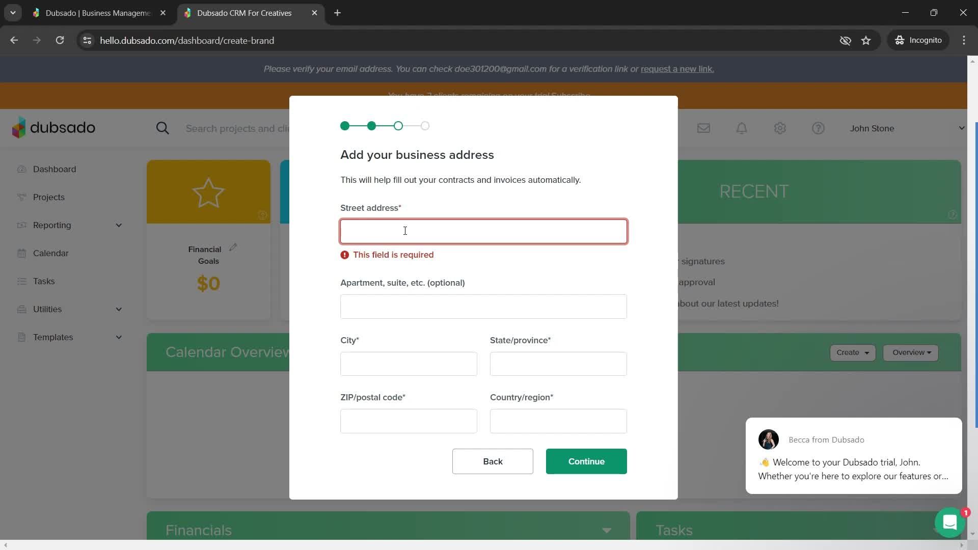 Onboarding screenshot