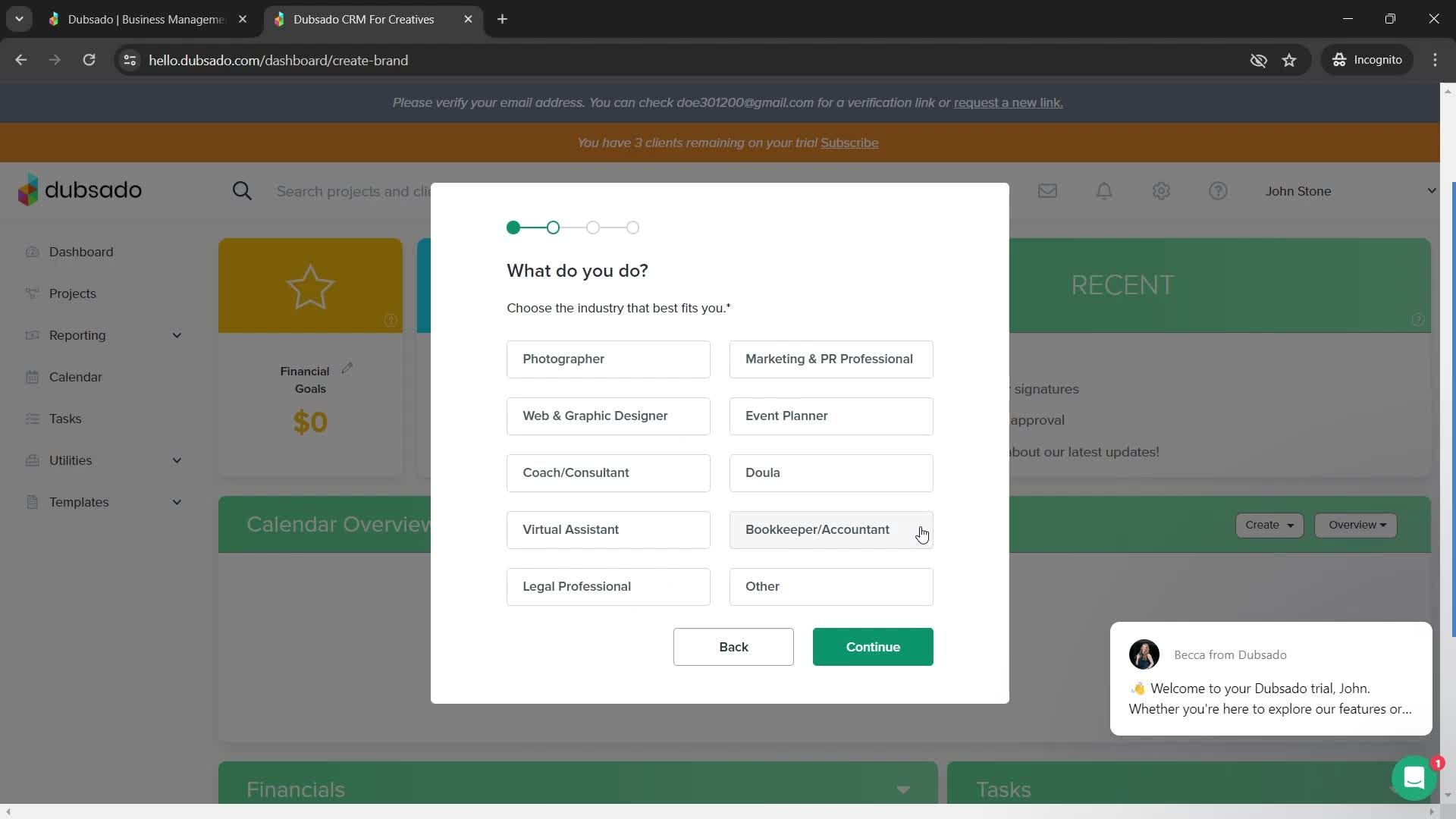 Onboarding screenshot