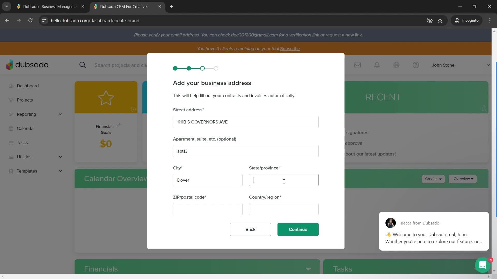 Onboarding screenshot