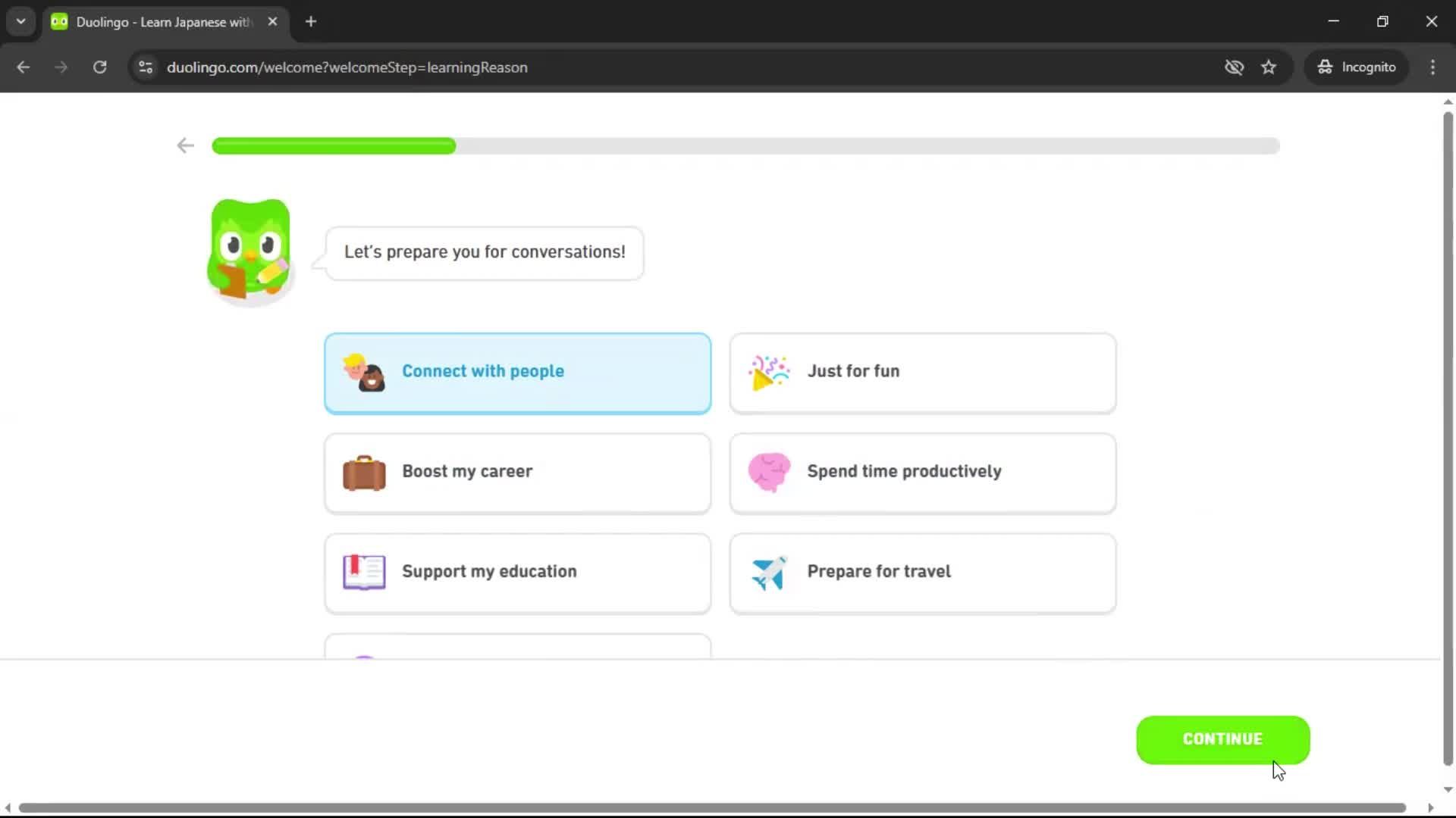 Onboarding screenshot