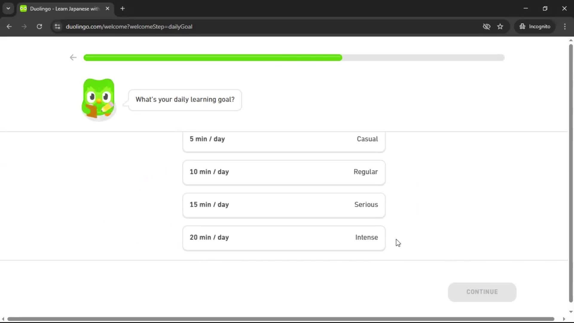 Onboarding screenshot