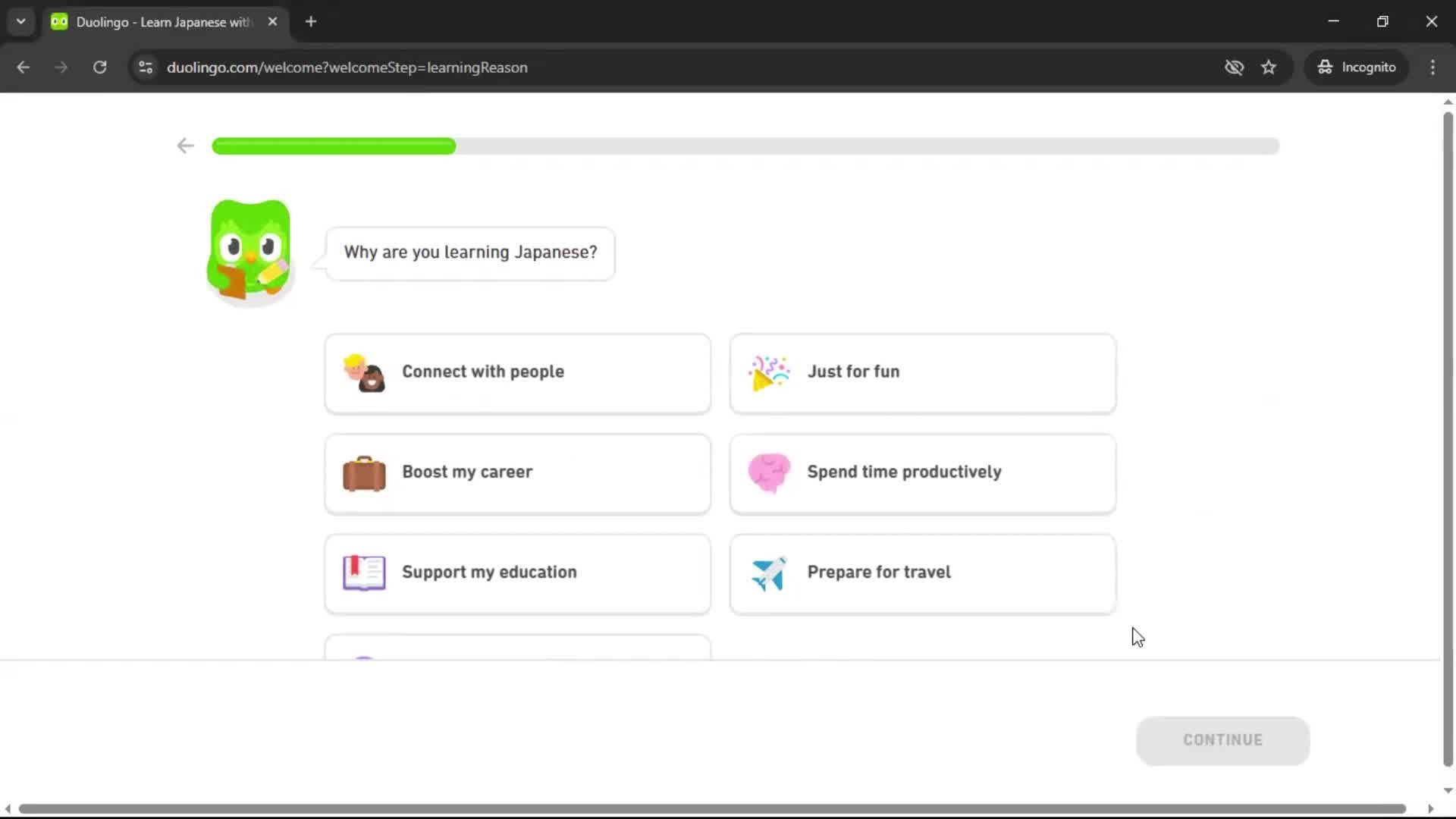 Onboarding screenshot