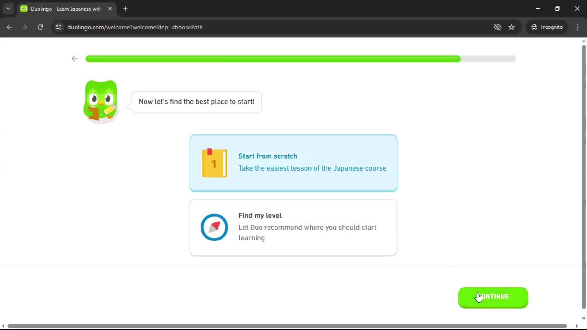 Onboarding screenshot