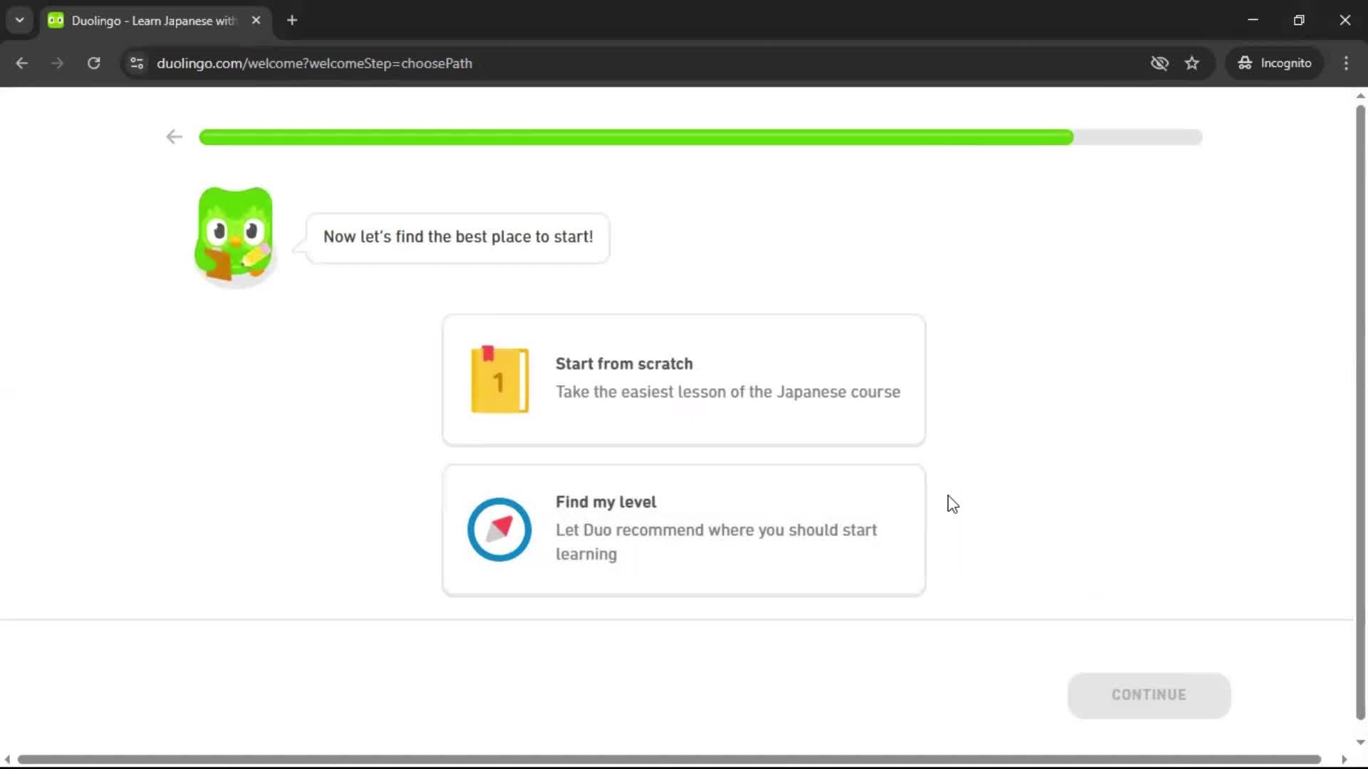 Onboarding screenshot