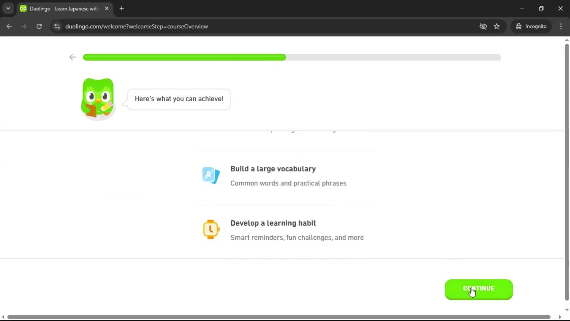 Onboarding screenshot