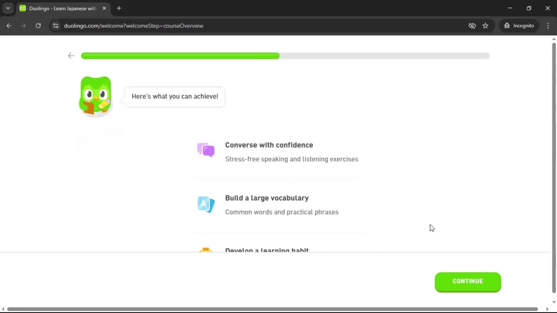 Onboarding screenshot