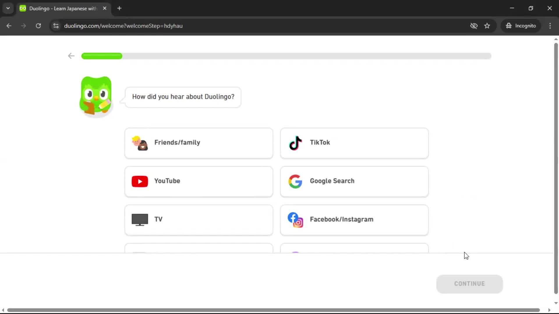Onboarding screenshot
